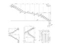 Detailed architectural plan of stairs, construction, industrial vector